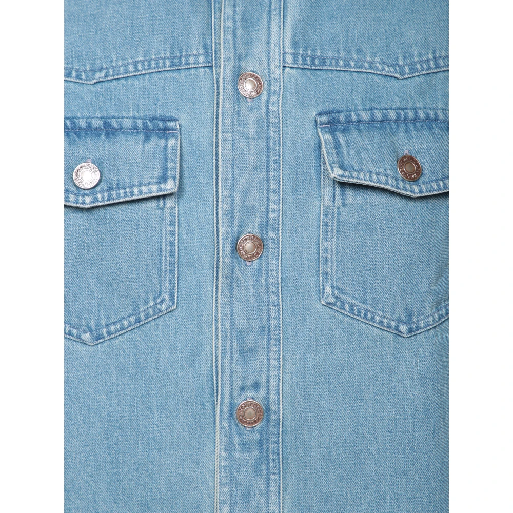 Tom Ford Blauwe Denim Overshirt met Klassieke Kraag Blue Heren