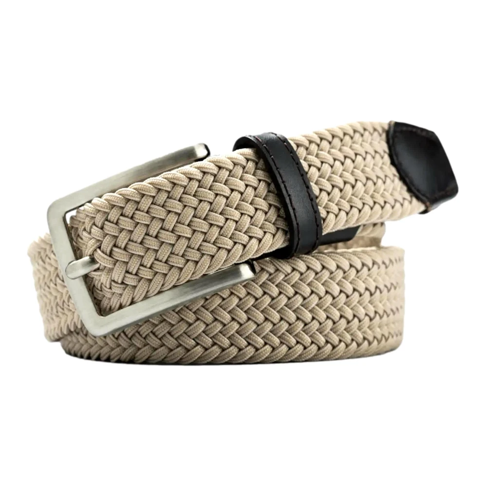 Meyer Elastische Beige Riem Italiaans Leer Beige Heren