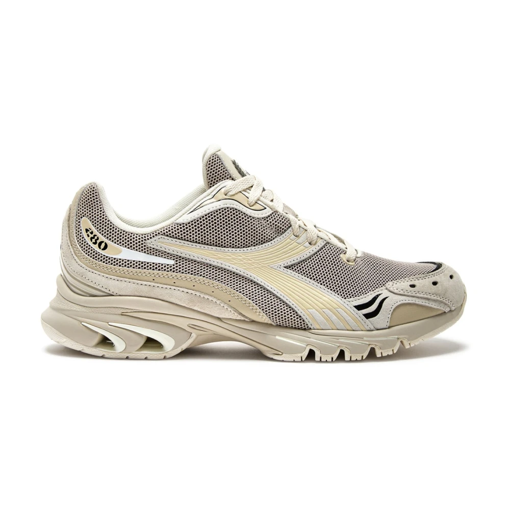 Diadora Men's Beige Sneakers, 10 Uk, Chunky Running Shoes Suede