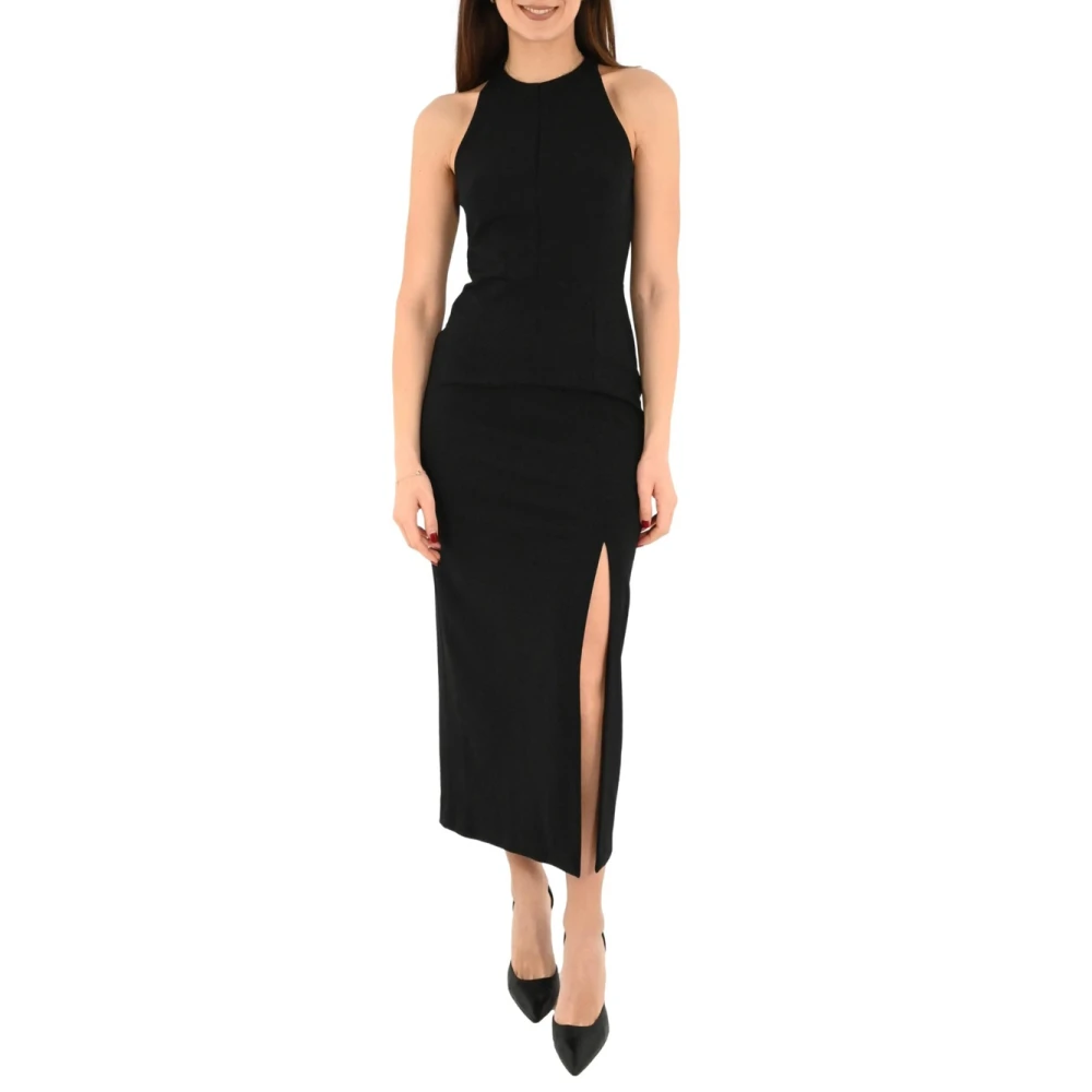 Imperial Elegante Zwarte Jurk met Split Black Dames