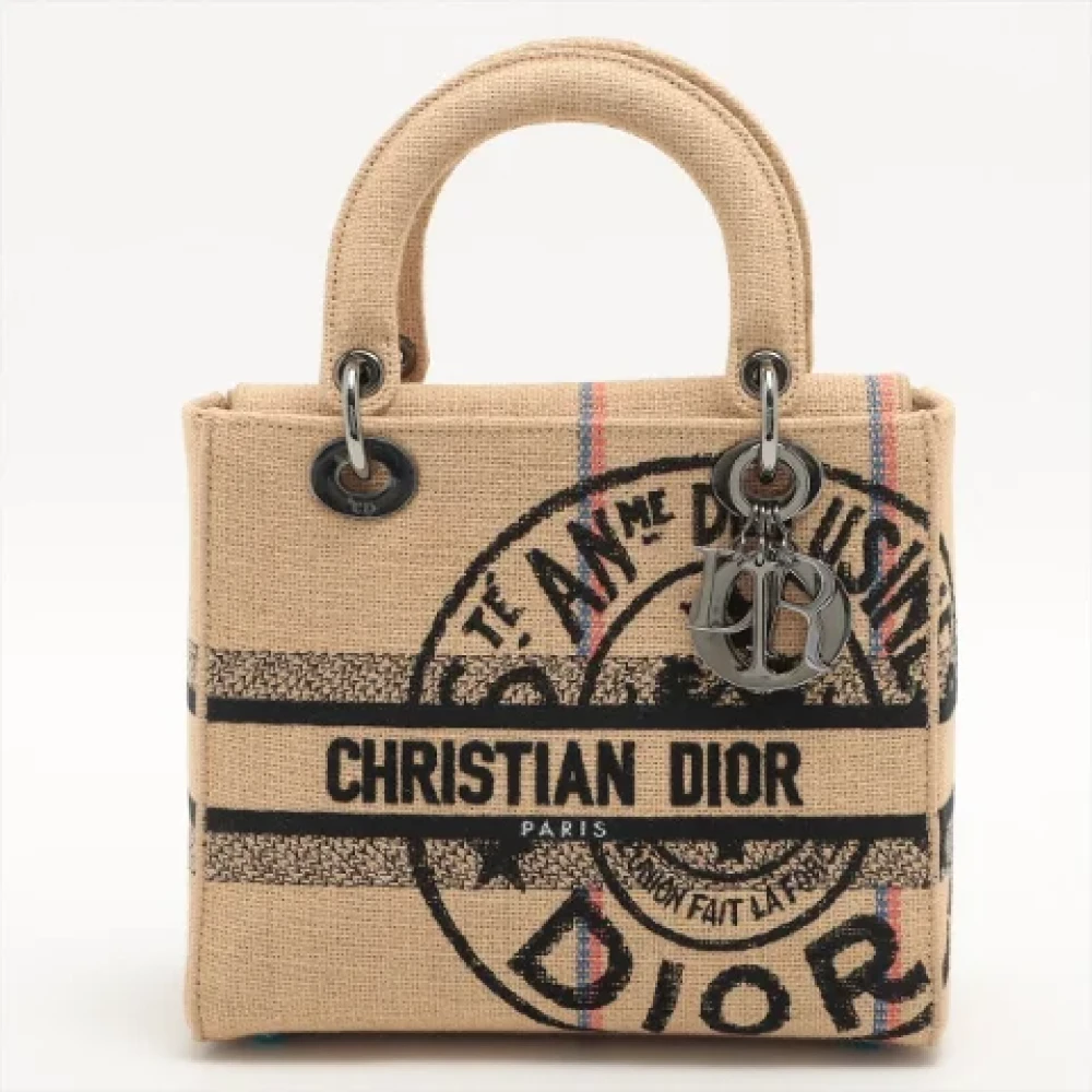 Dior Vintage Pre-owned Canvas handbags Beige Dames
