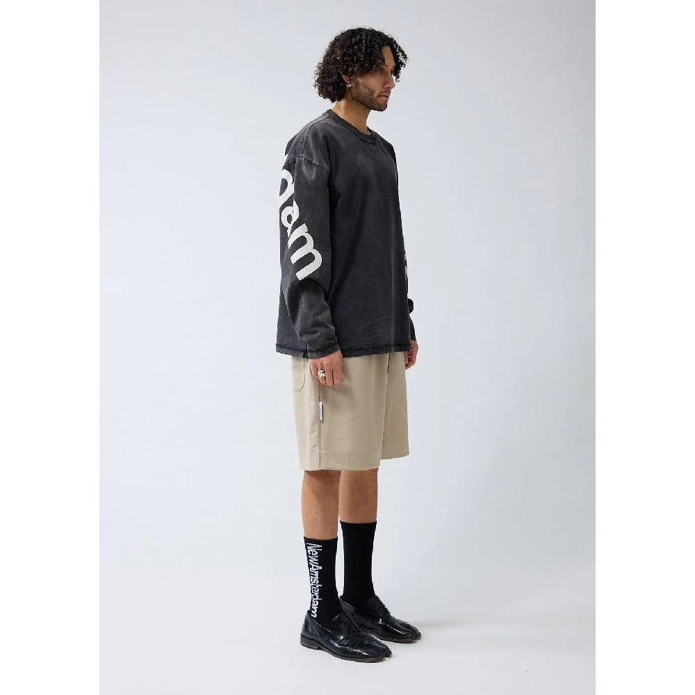 New Amsterdam Surf Association Groot Logo Lange Mouw Crewneck Black Heren