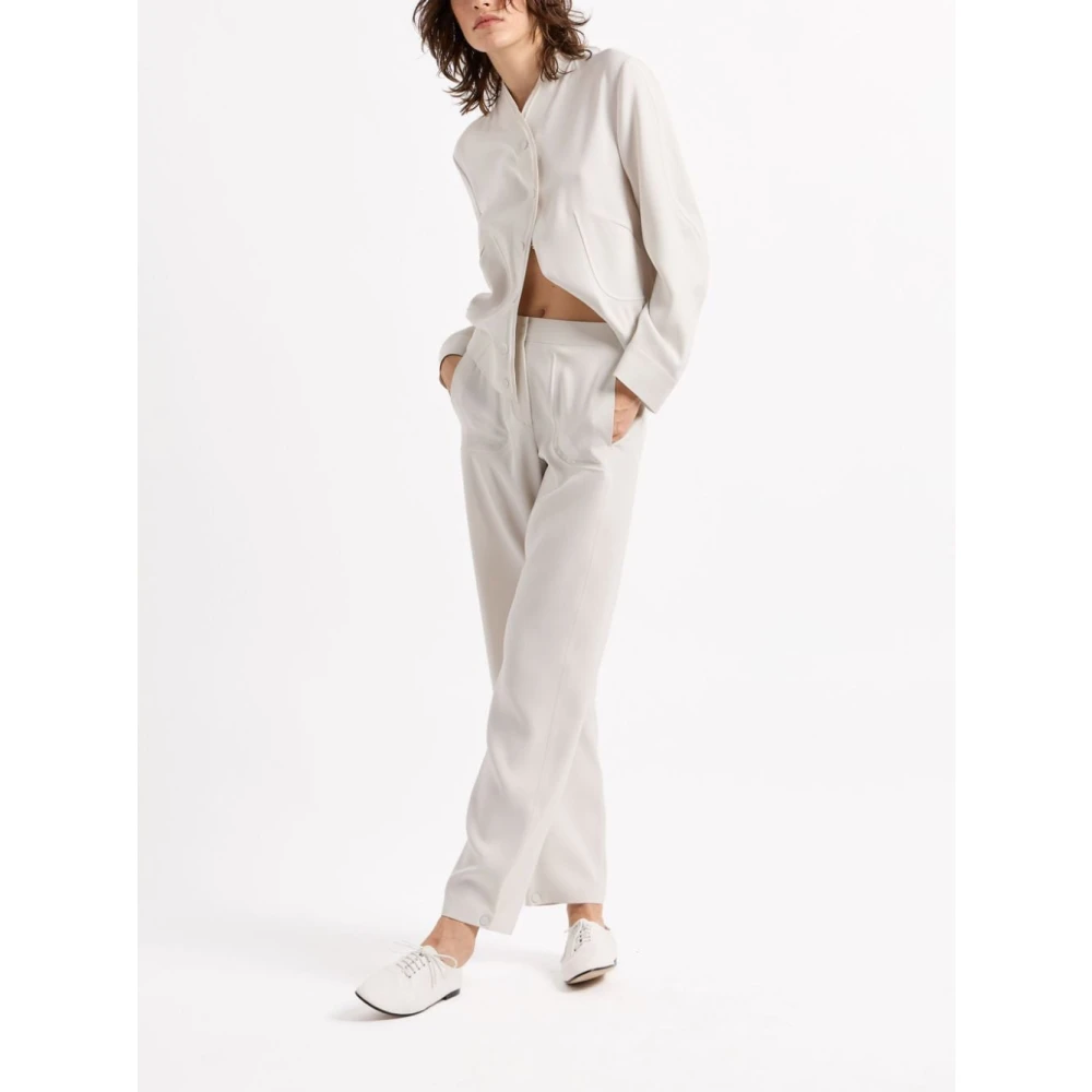 Giorgio Armani Grijze Broek met Elastische Tailleband Gray Dames