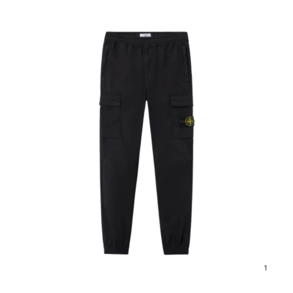 Stone Island Black Cargo Trousers - Male - Slim-Fit Trousers - W30 - Trousers