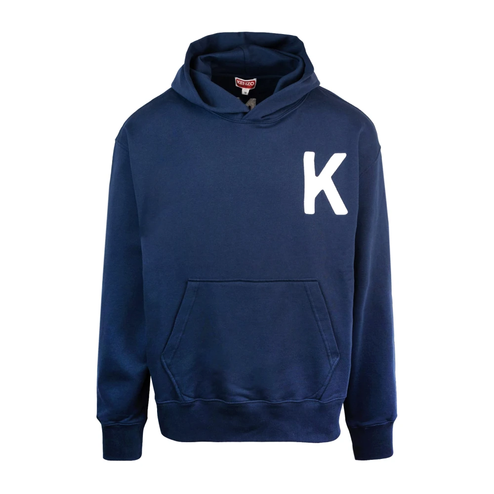 Kenzo Blauwe hoodie met geborduurd K embleem Blue Heren