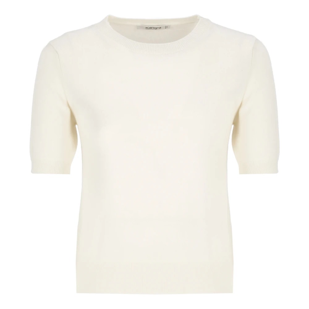 Kangra Kasjmierwollen Trui Ronde Hals Lange Mouwen White Dames