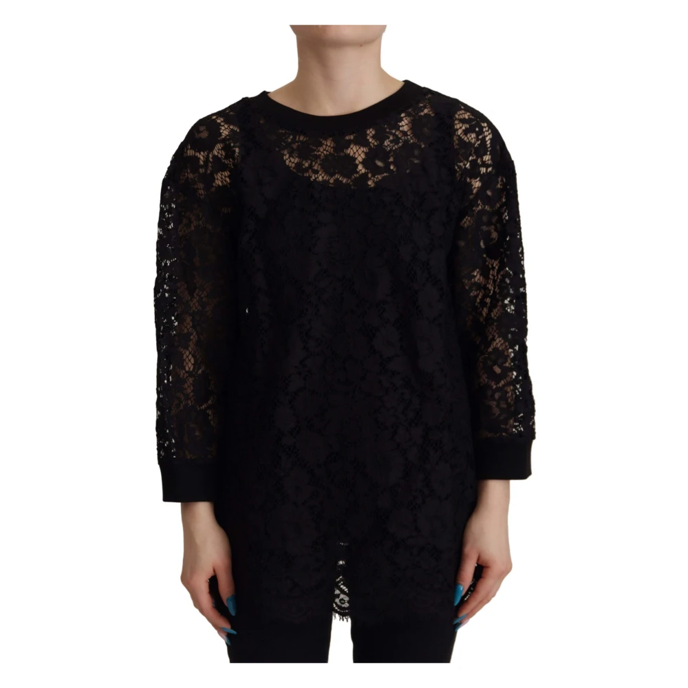 Dolce & Gabbana Women's Black Elegant Long Sleeve Blouse Top