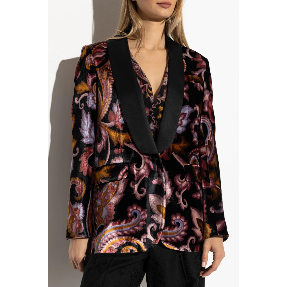 ETRO Gestreepte fluwelen blazer Multicolor Dames