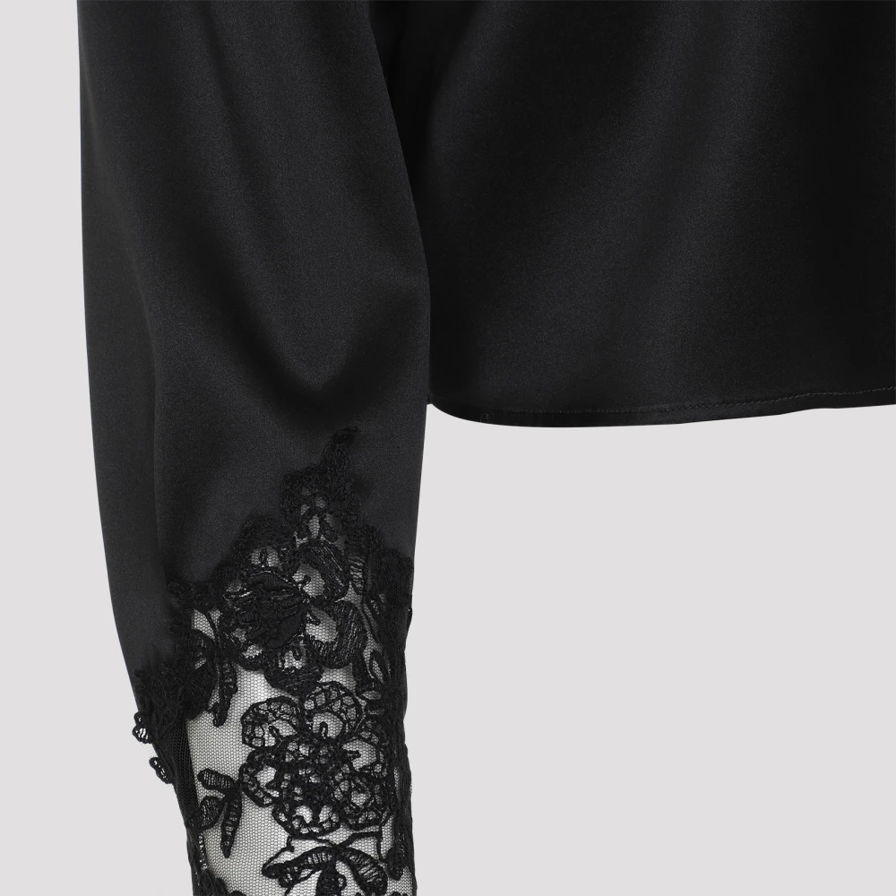 Ermanno Scervino Zwarte Zijden Overhemd Elegante Stijl Black Dames