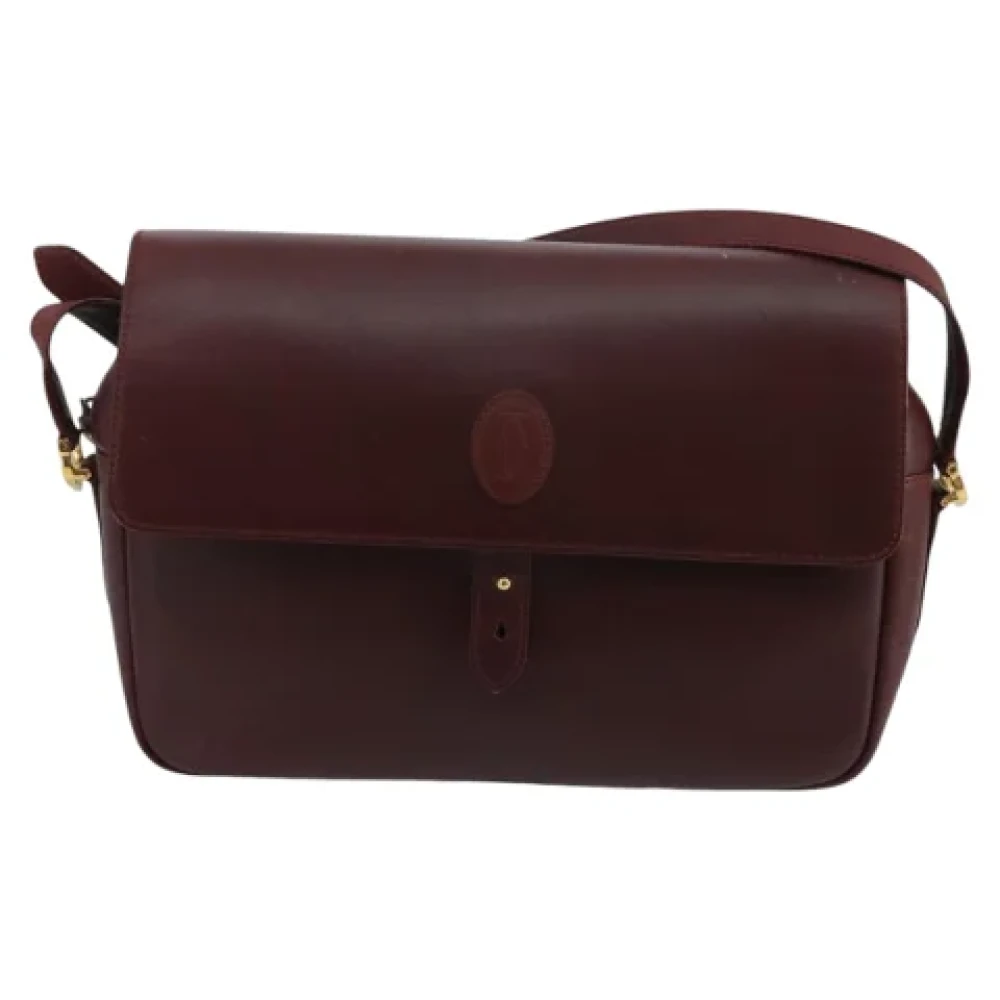 Cartier Vintage Pre-owned Leather shoulder-bags Red Dames