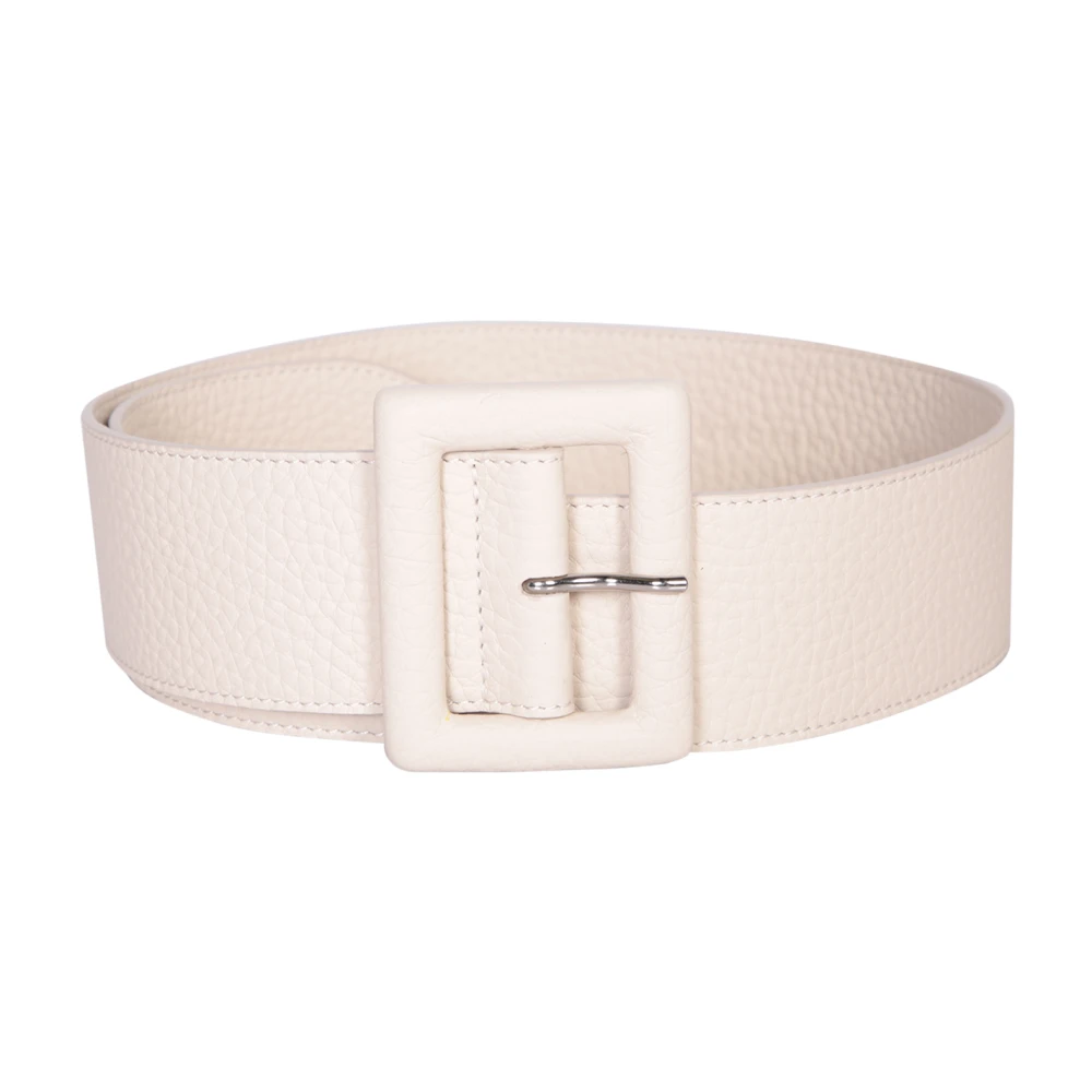 Orciani Wit Leren Riem Gehamerd Ontwerp Pink Dames