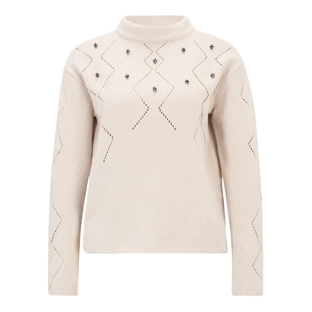 Betty Barclay Gebreide trui met sierstenen Beige Dames