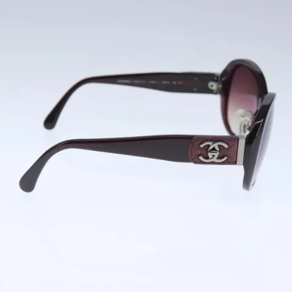 Chanel Vintage Pre-owned Plastic sunglasses Brown Dames