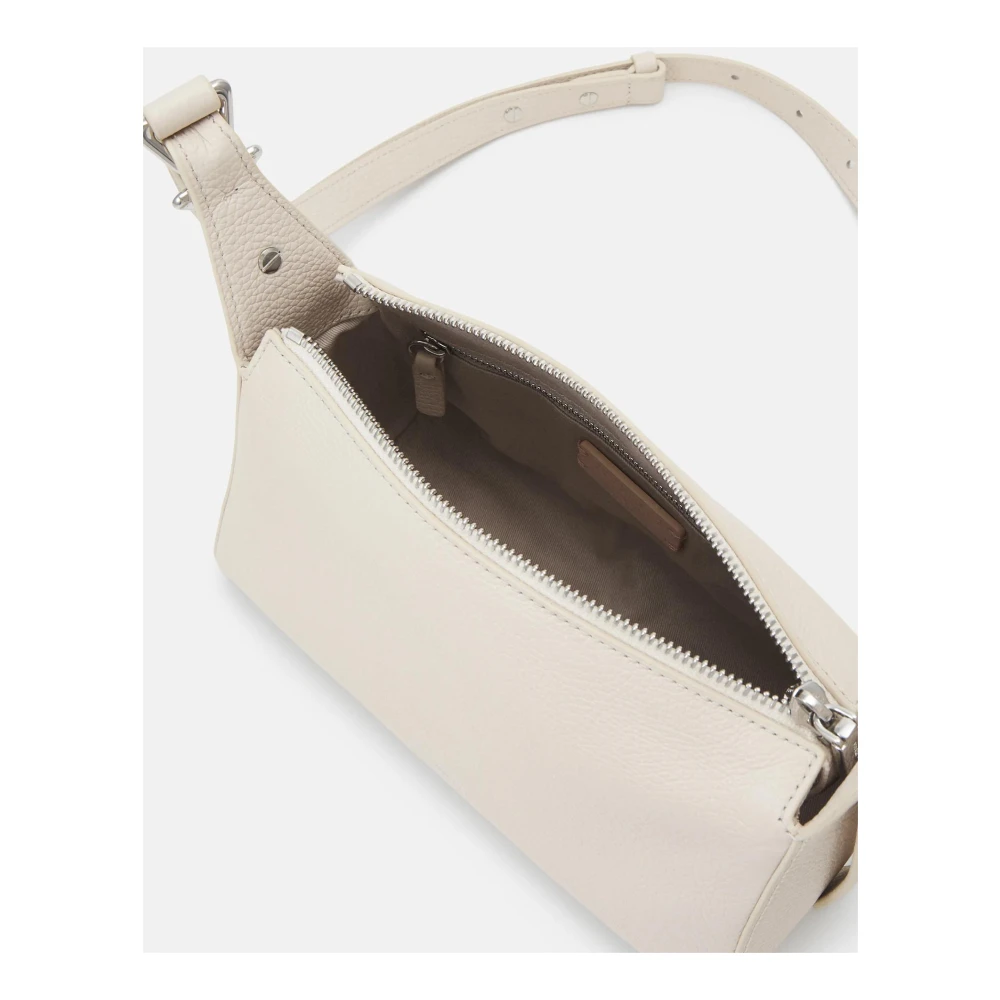 Coccinelle Leren schoudertas met ritssluiting White Dames