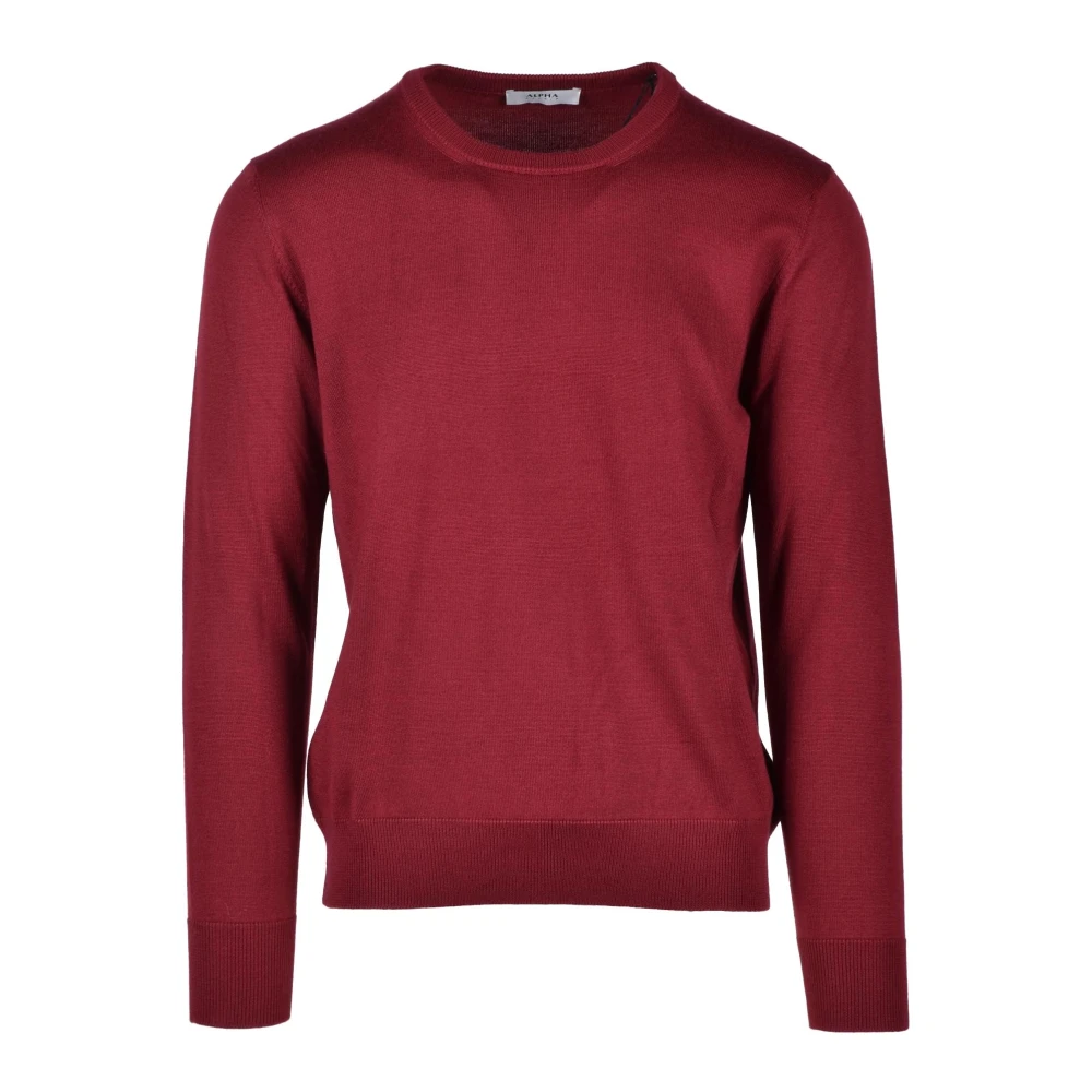 Alpha Studio Luxe Wol Kasjmier Zijde Trui Red Heren