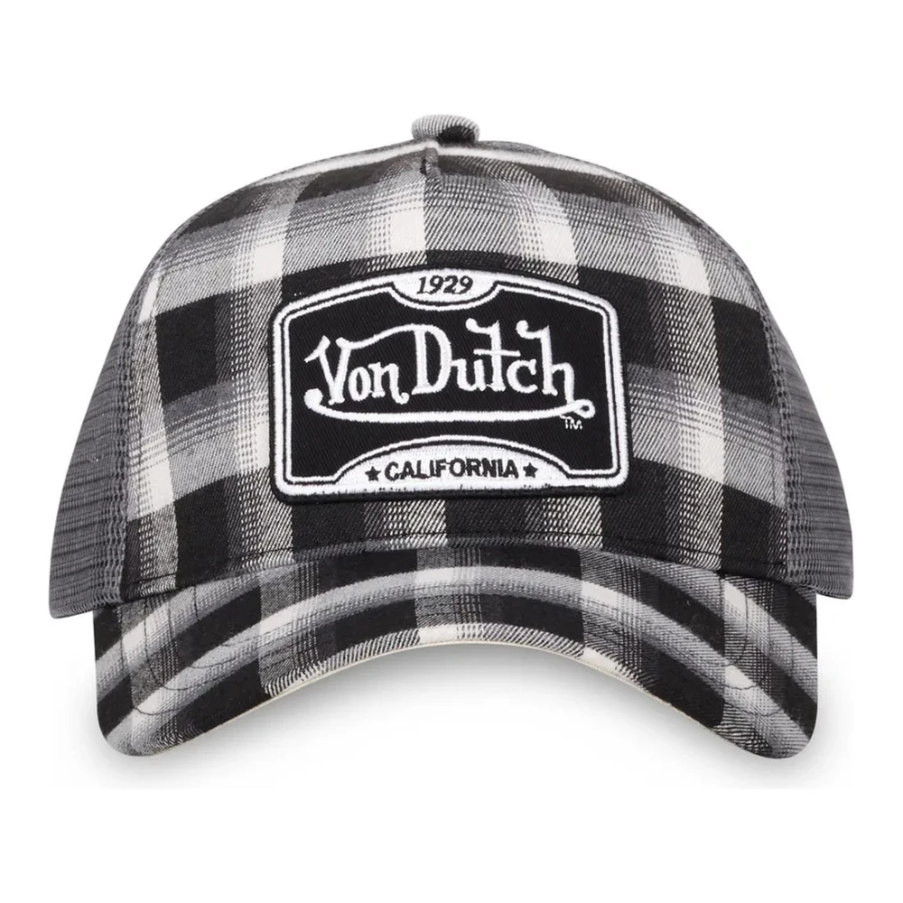 Von Dutch Zwarte geruite truckerpet Black Heren