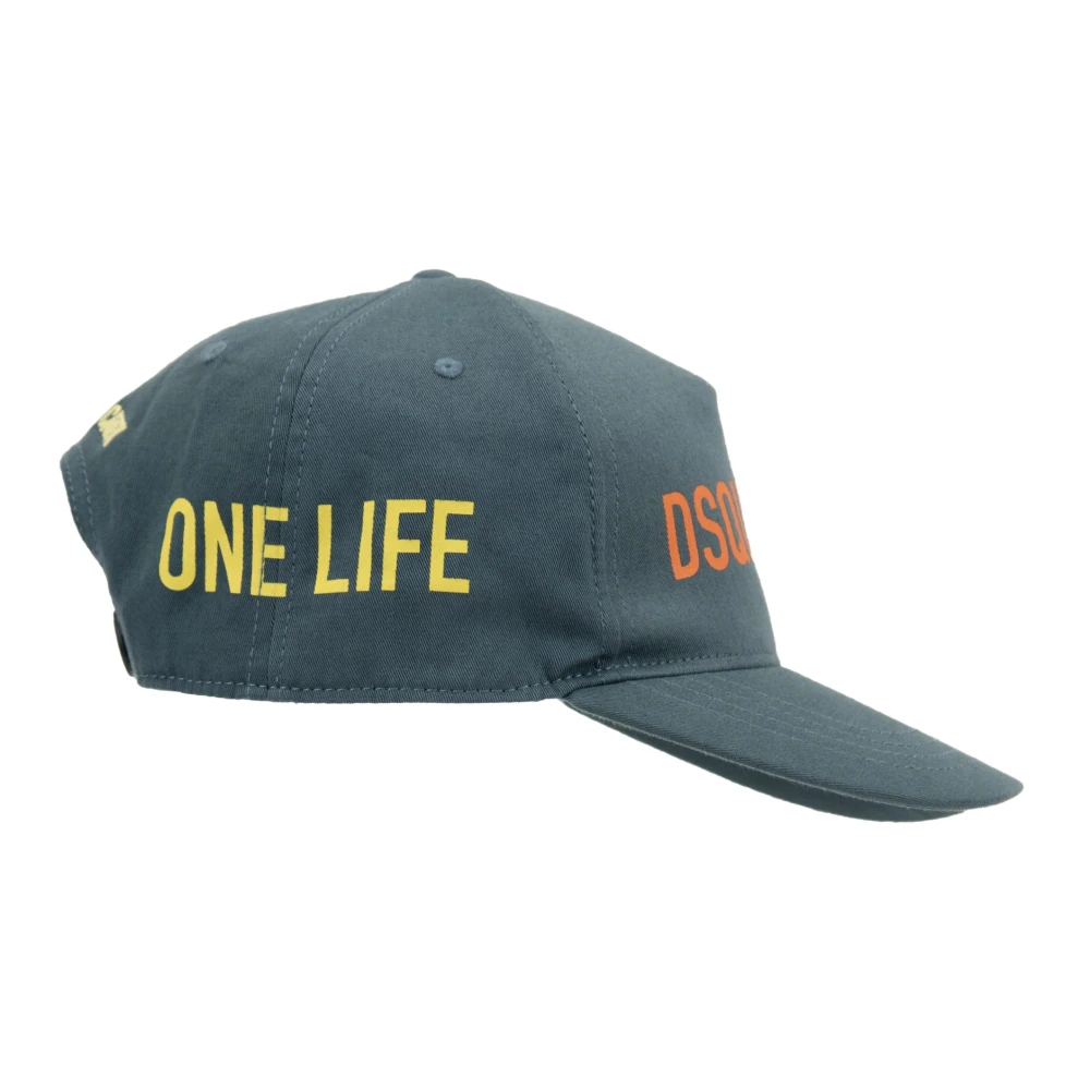Dsquared2 Snapback Baseball Cap Katoen Geborduurd Green Unisex