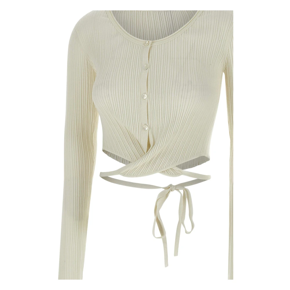 LOW Classic Melkwitte Vest met Madonna Halslijn White Dames