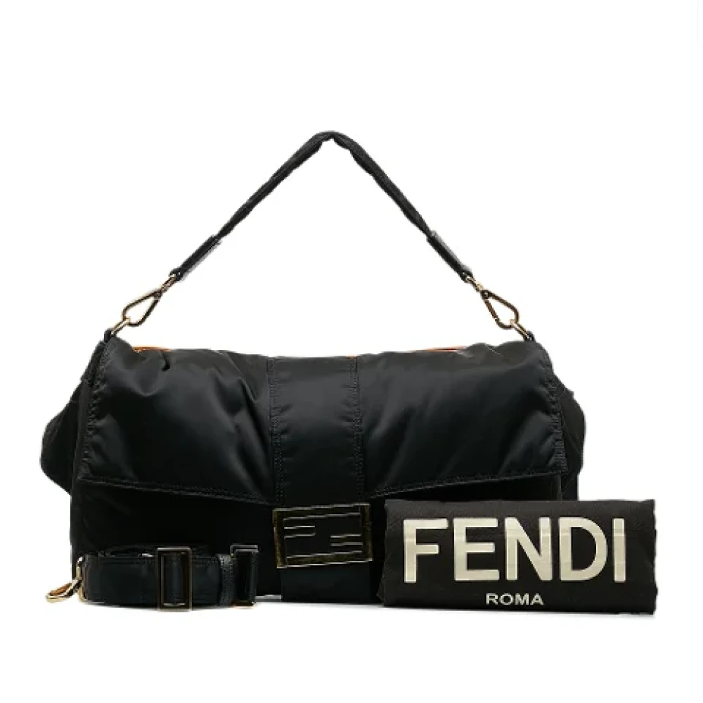Fendi Vintage Pre-owned Nylon crossbody-bags Black Dames
