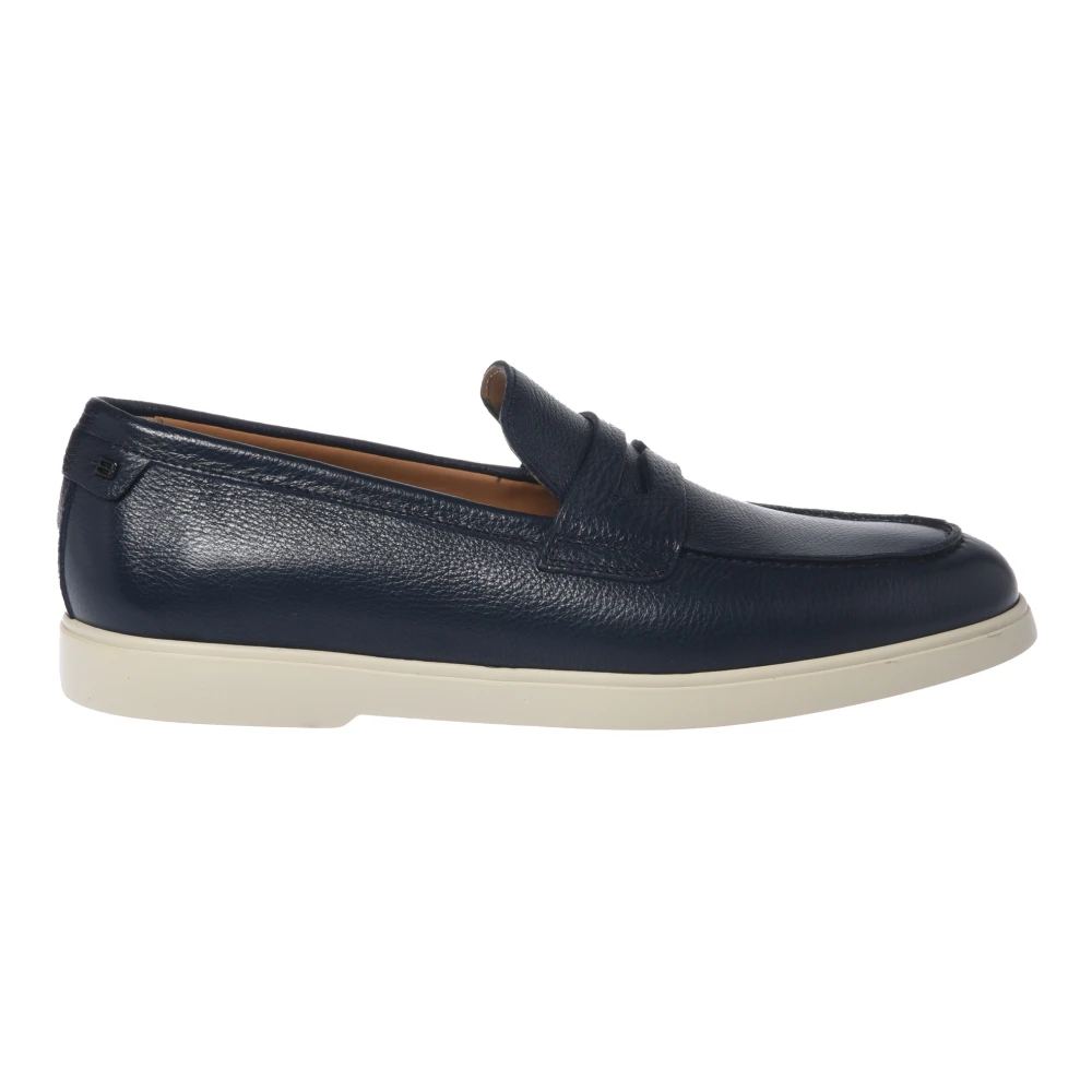 Baldinini - Mocasín De Cuero Abatanado Azul - Shoes - Hombre - Azul - 45 Eu