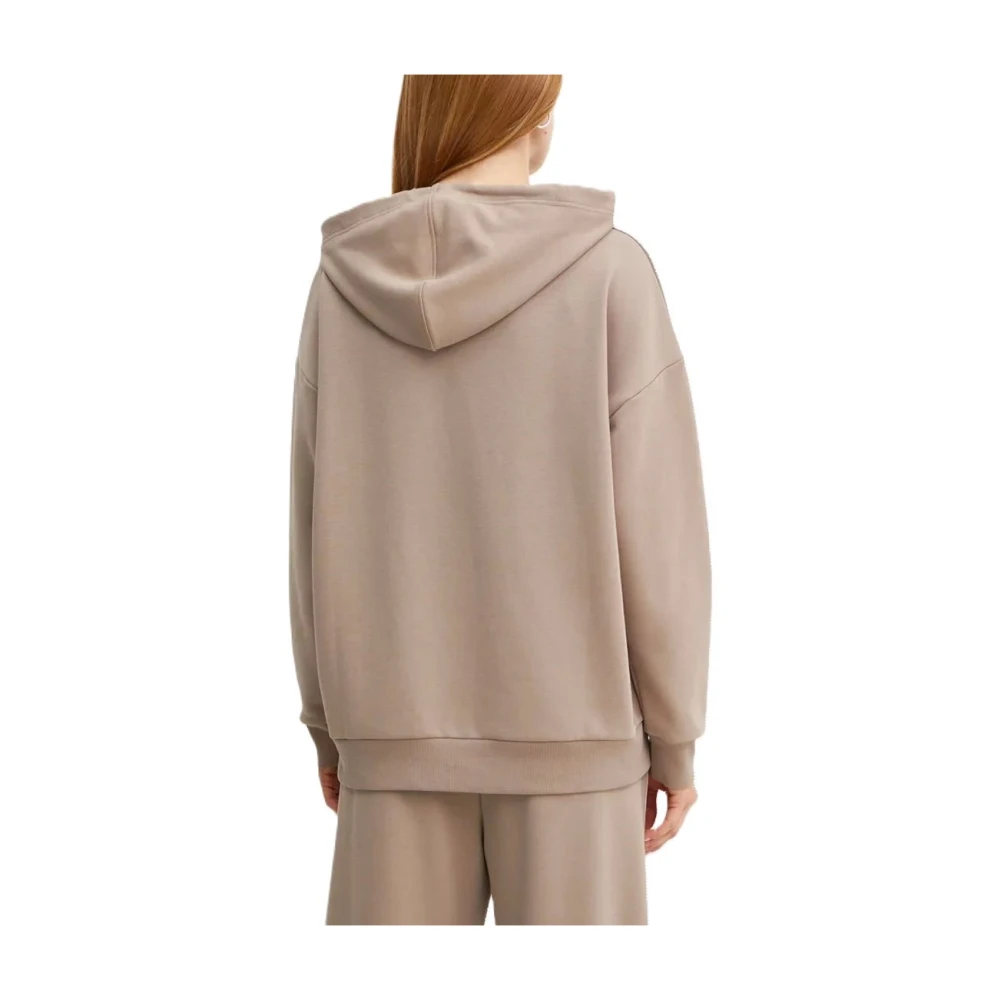Max Mara Grijze Beige Sportieve Stijl Trui met Logo Relief Brown Dames