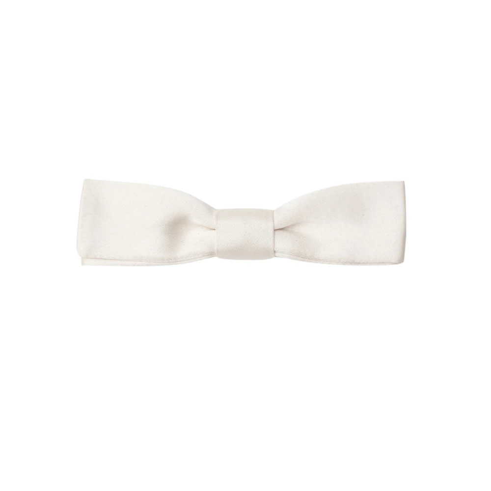 Dolce & Gabbana Ivory Silk Papillon Fluga White, Herr