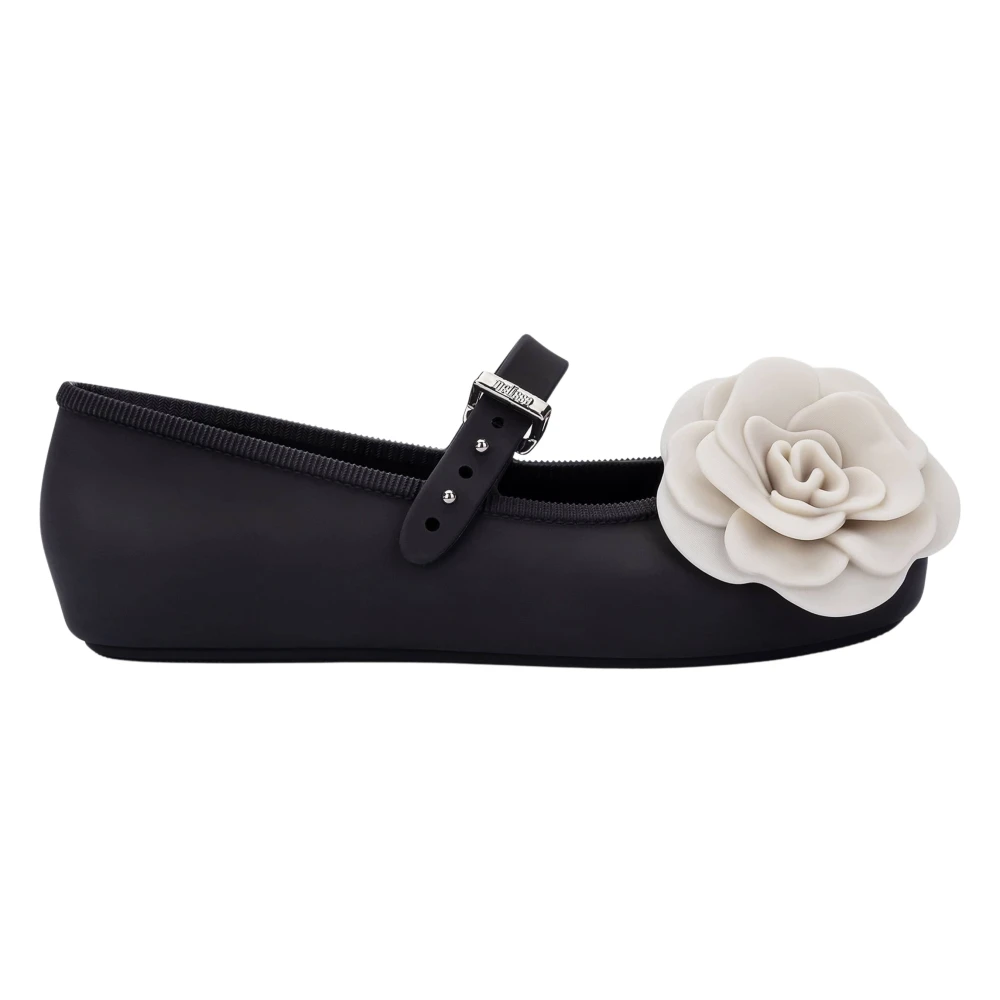 Melissa Girls Black Kids Ballerina Shoes, 22 Eu, Soft Ballerina Petals
