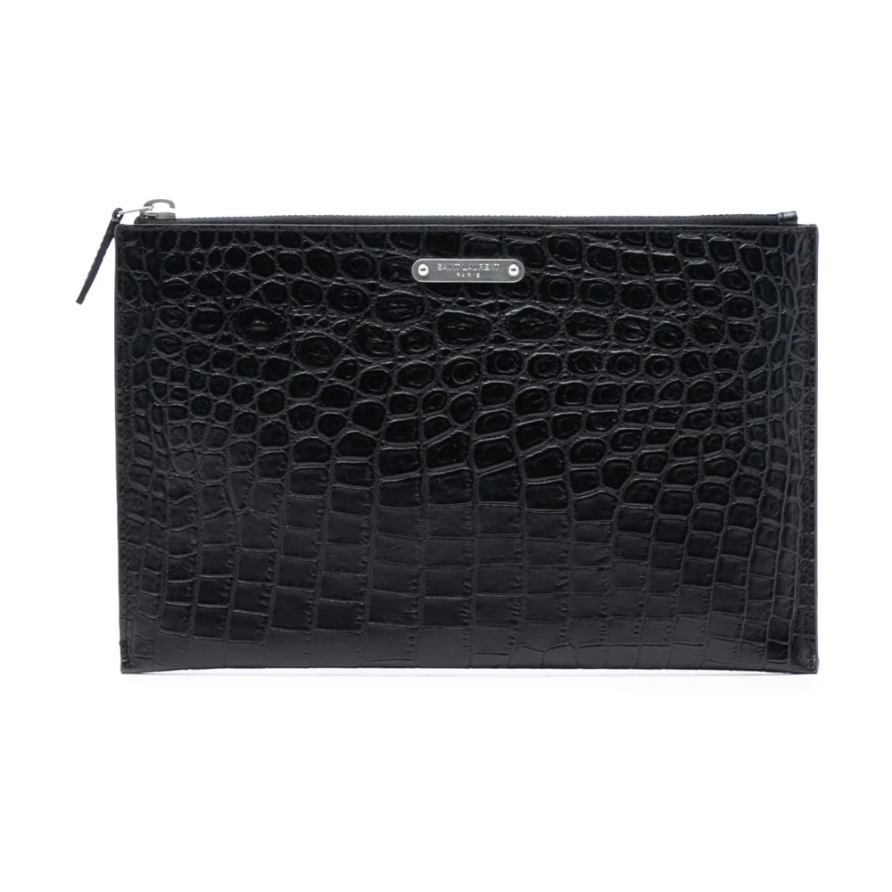 Saint Laurent Vintage Women's Black Pre-Owned Zip Pouch