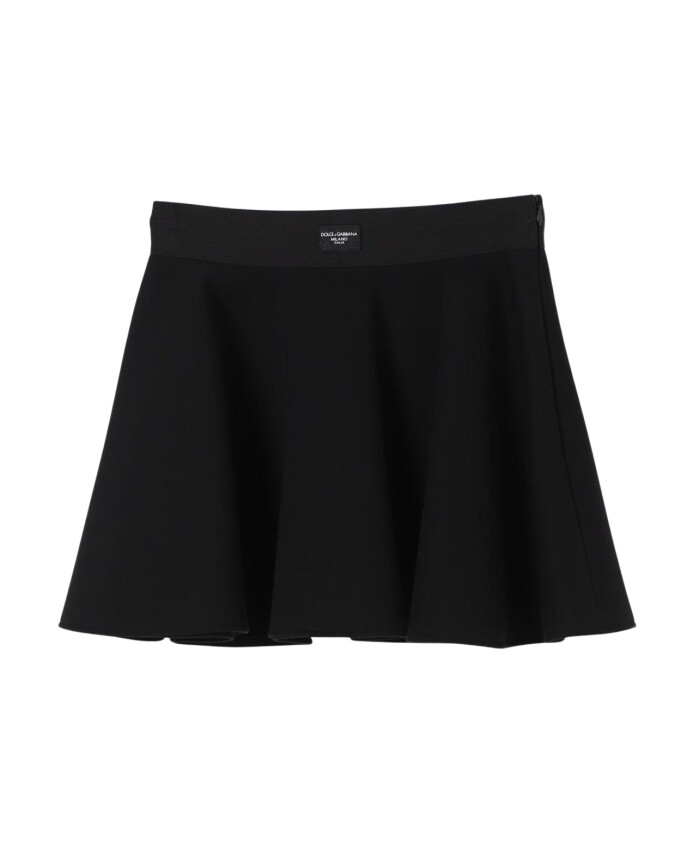 jupe-trapeze-en-laine-melangee-noire