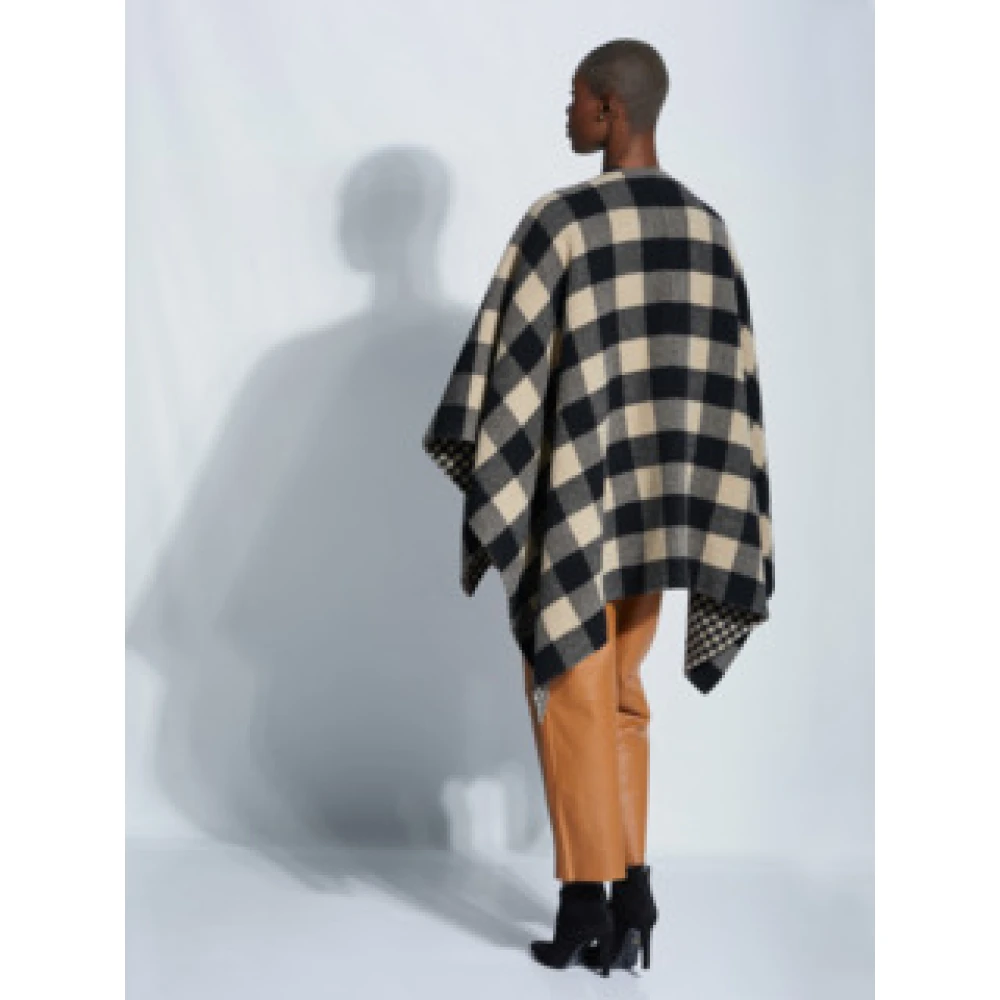 Belstaff Poncho in Zwart-Bruin Multicolor Dames
