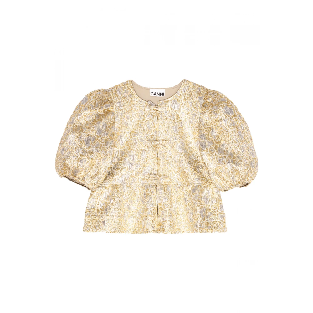 Ganni Stijlvolle blouses voor vrouwen Yellow Dames