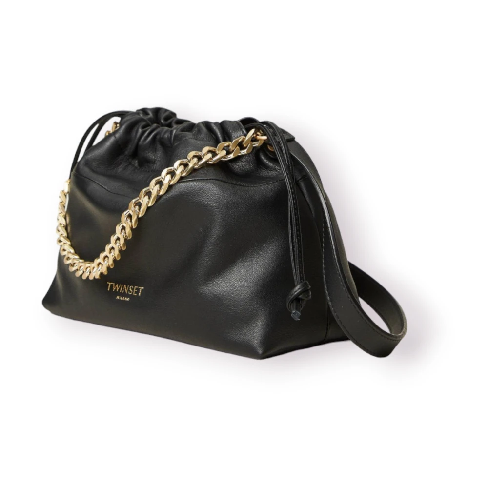 Twinset Leren tassen Black Dames