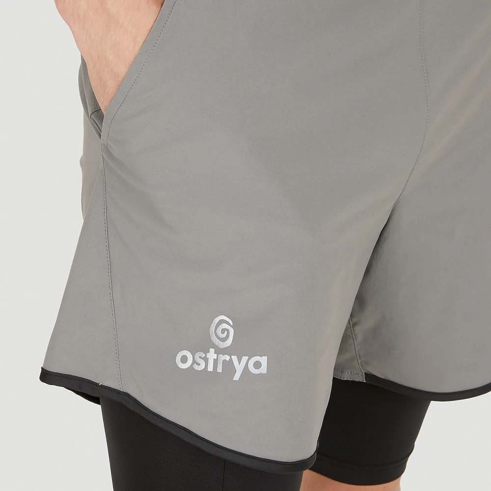Ostrya Trail Shorts met reflecterend logo Gray Heren