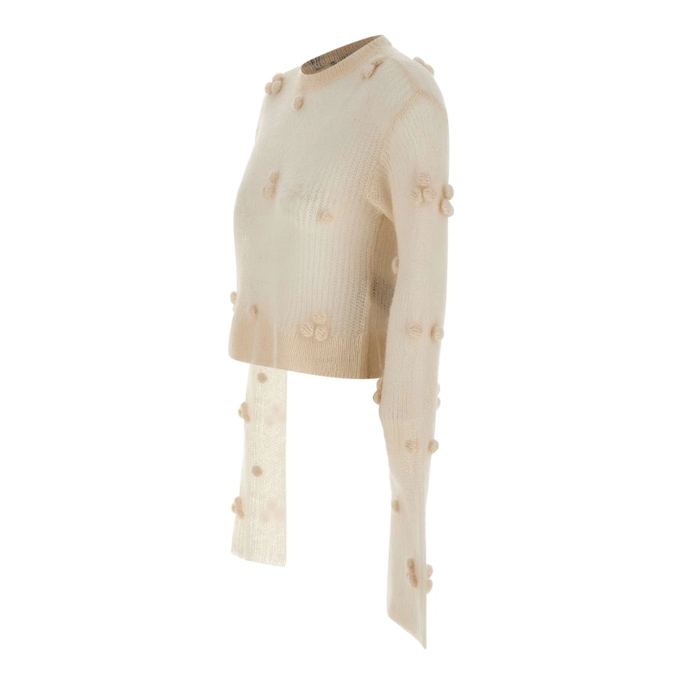 Rotate Birger Christensen Witte Gebreide Trui met Uitlopende Manchetten White Dames