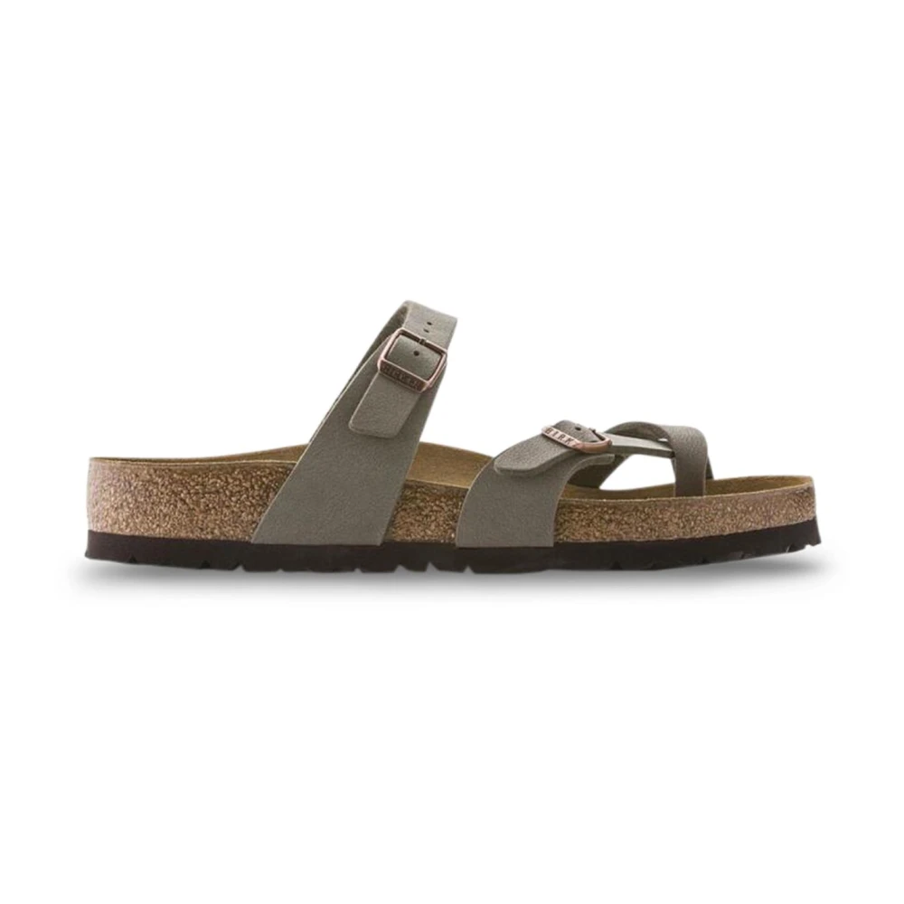 Birkenstock Women's Gray Flip Flops, 8 Uk, Comfort Leather Flip Flops