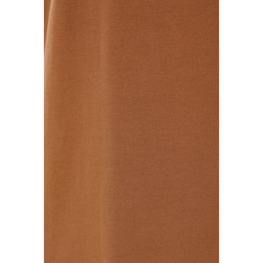 Max Mara Bruine Katoenen T-shirt met Monogram Borduurwerk Brown Dames
