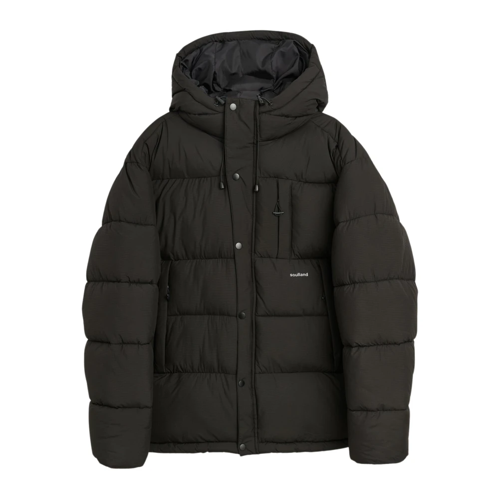 Soulland Gewatteerde Jas met Capuchon Black Heren