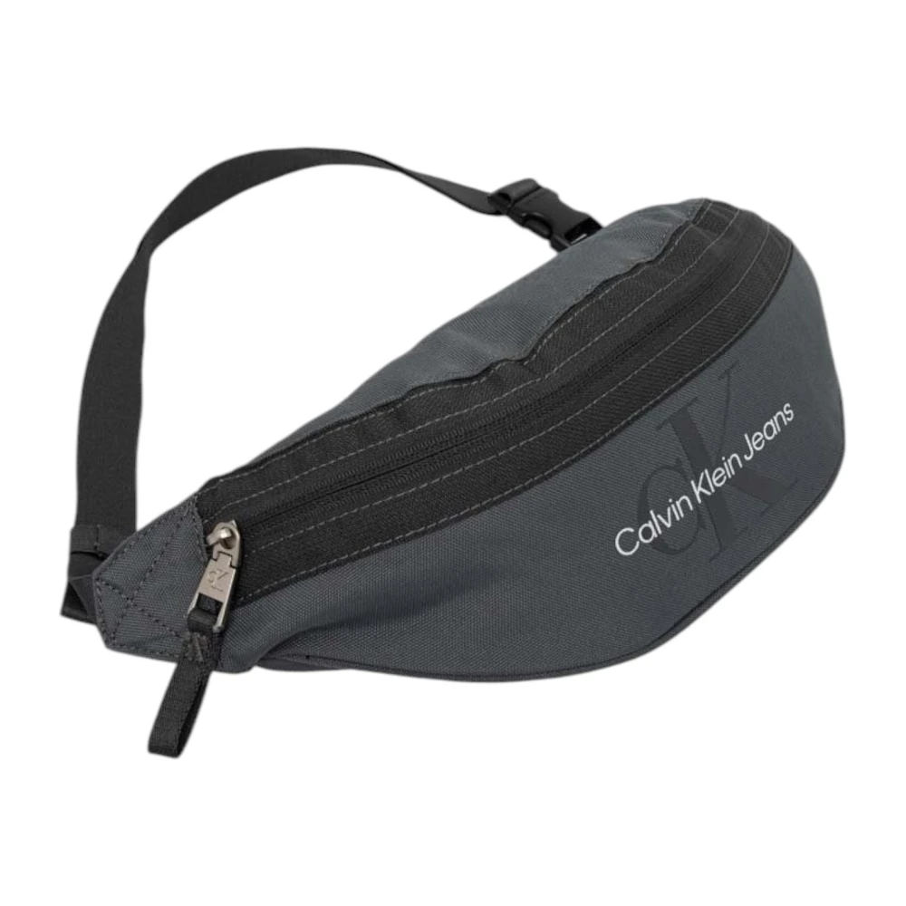 Calvin Klein Grijze Polyester Rits Tas met Binnen Zakken Gray Heren