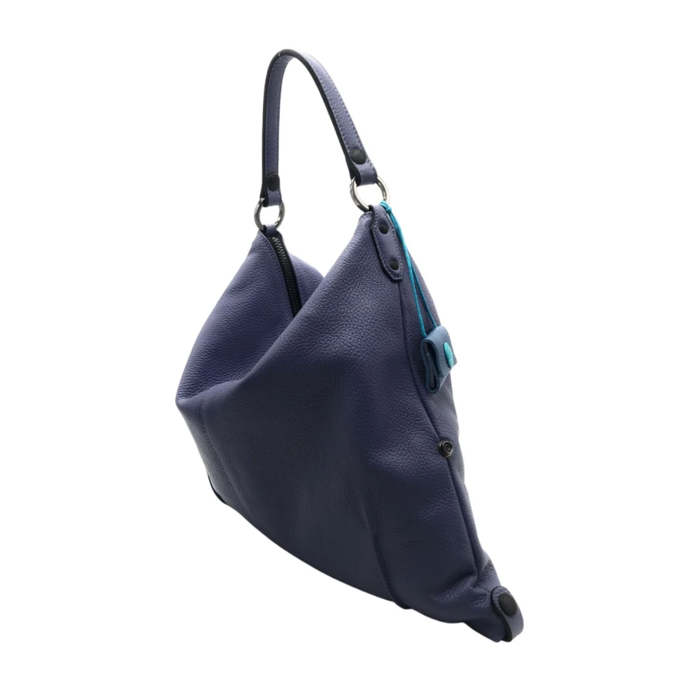 Gabs Leren schoudertas met ritssluiting Blue Dames
