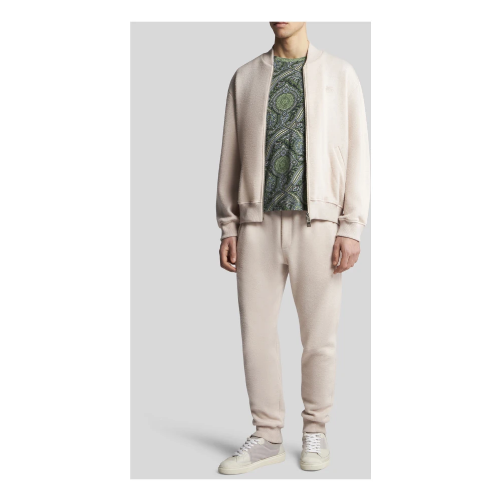 ETRO Beige Wolblend Bomberjack Beige Heren