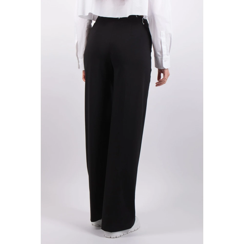 drykorn Stijlvolle Wijde Pijp Broek Zwart Black Dames