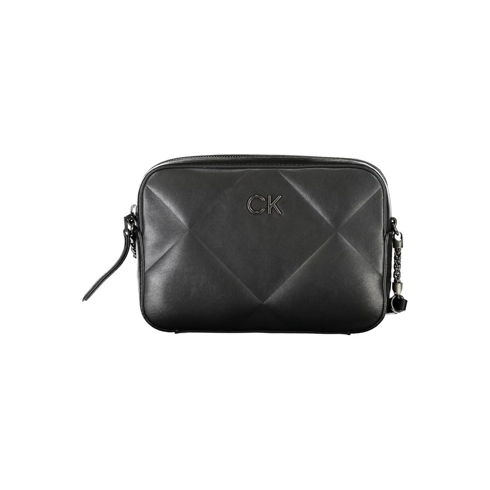 Calvin Klein Zwarte Polyester Handtas met Verstelbare Band Black Dames