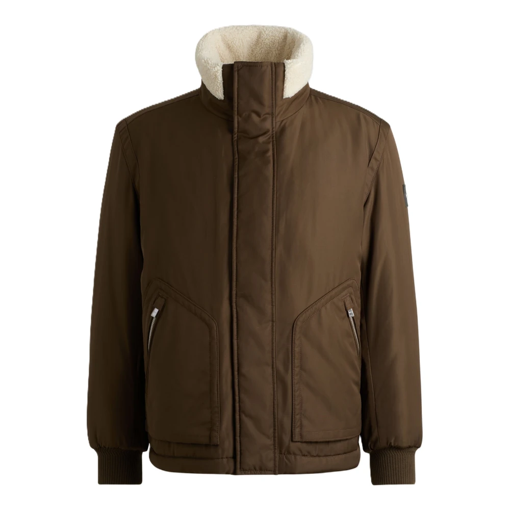 Boss Aviatorjas met bontkraag Bruin Brown Heren