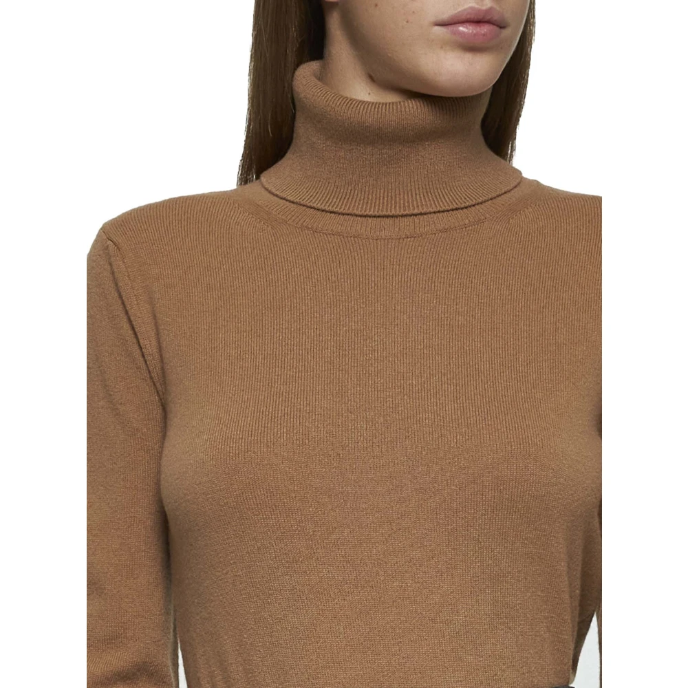 Max Mara Studio Sestri Kamelenwol Kasjmier Coltrui Trui Brown Dames