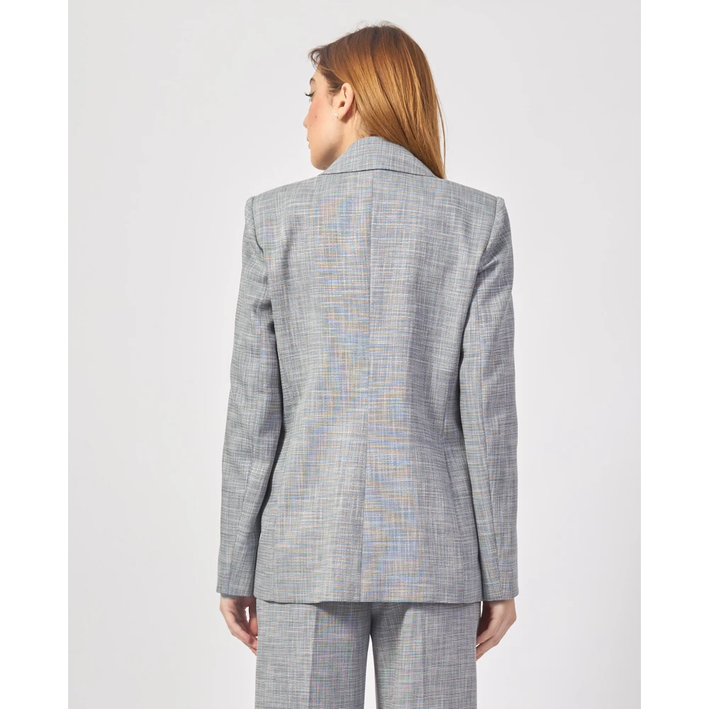PATRIZIA PEPE Essentiële Grijze Jassen Dubbel-Borst Design Gray Dames