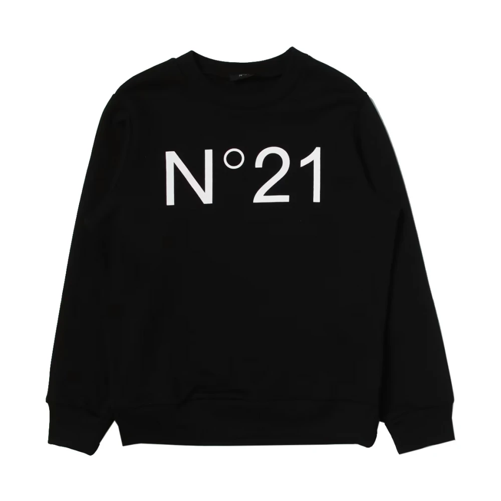 N21 Katoenen Sweater met Logoprint Black Heren