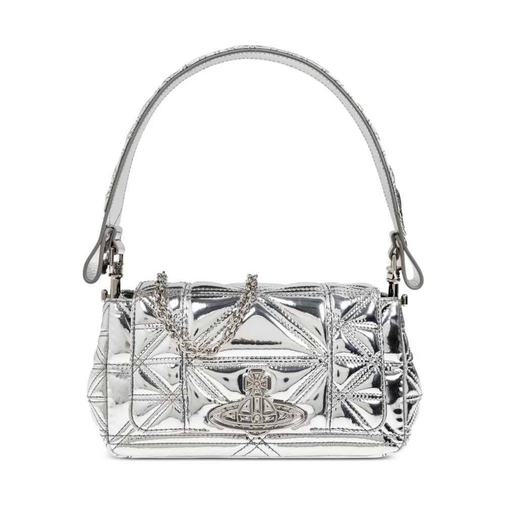 Vivienne Westwood Zilveren Schoudertas met Omslag en Kaartsleuven Gray Dames