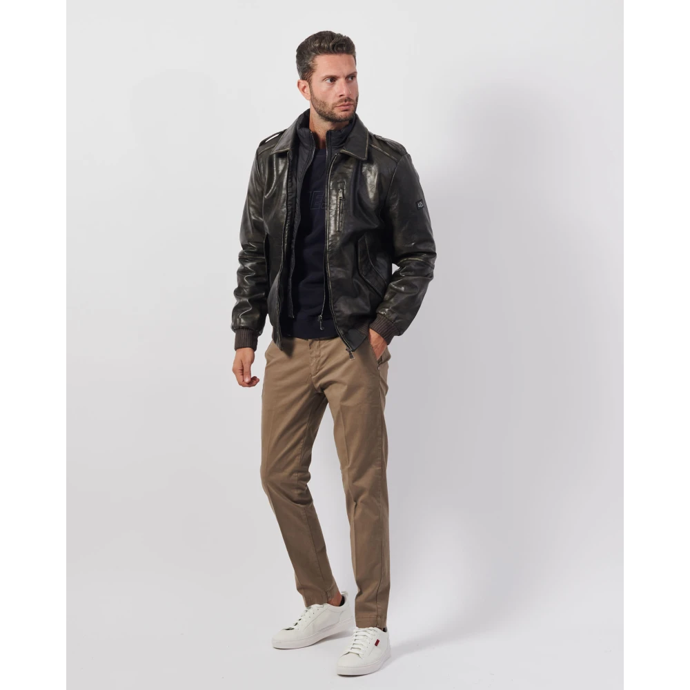 YES ZEE Bruine Bomberjack Gebruikte Stijl Brown Heren