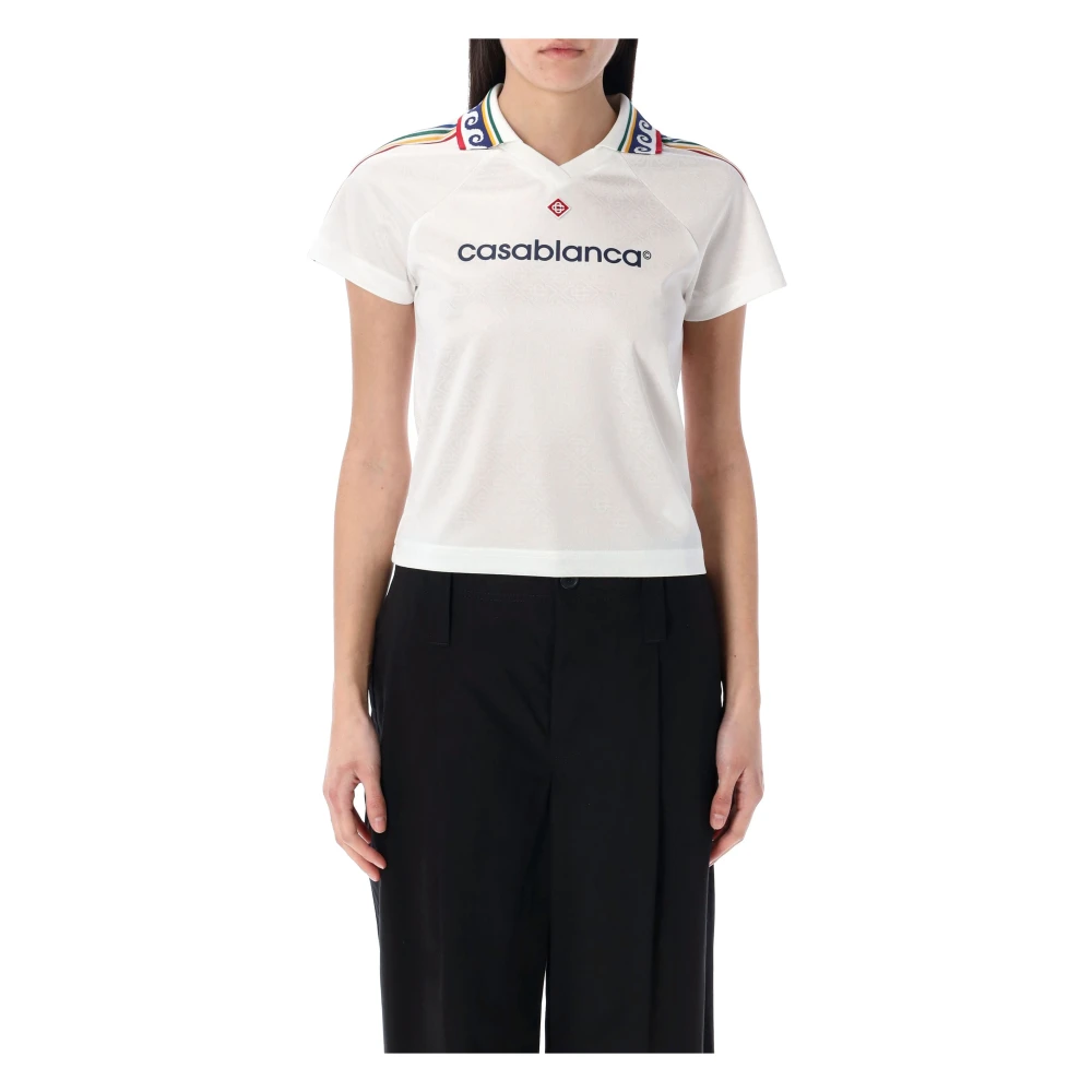 Casablanca Voetbal Baby Tee White Dames