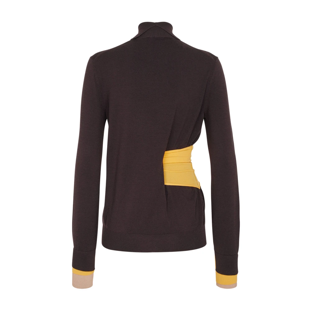 Fendi Paarse wollen gebreide coltrui Purple Dames